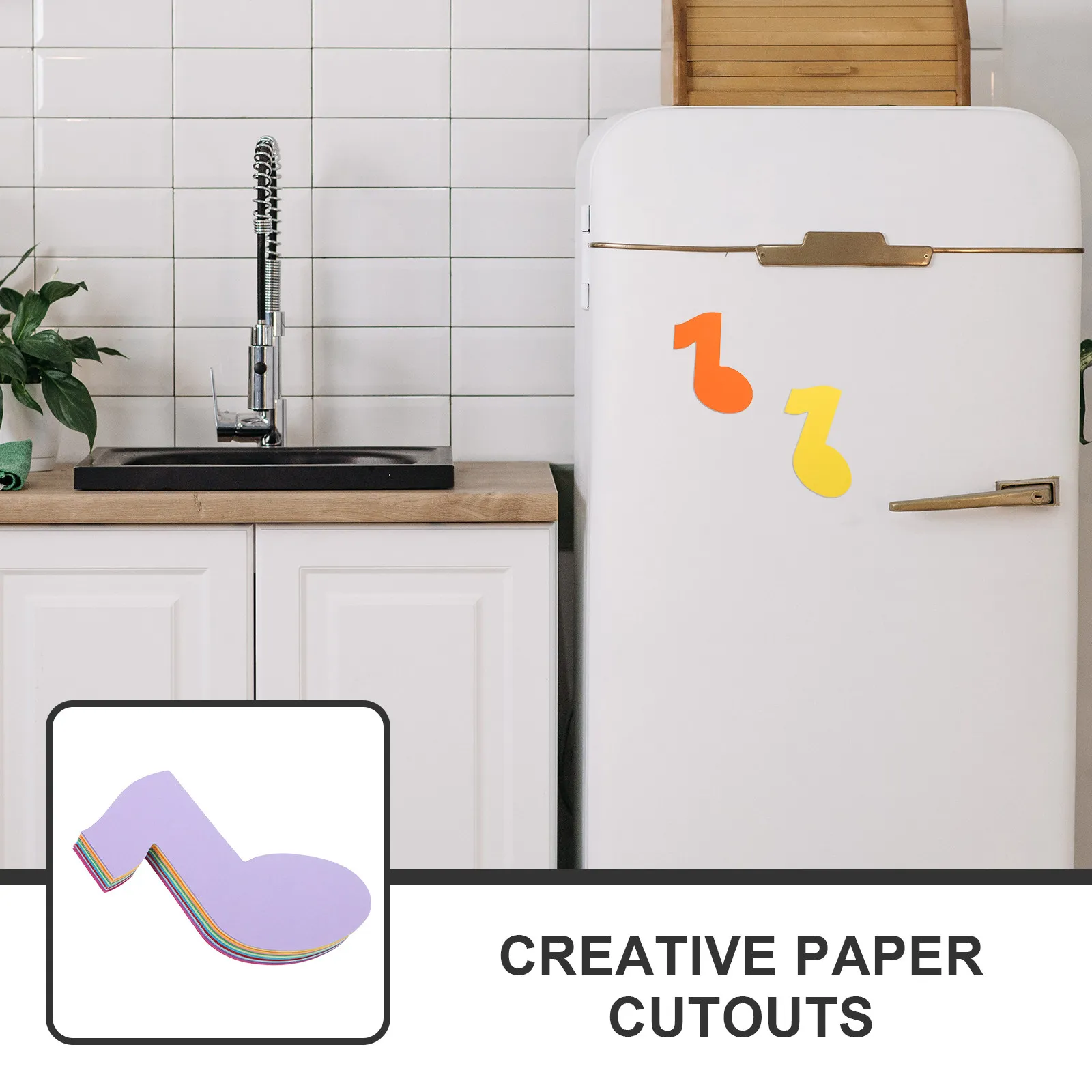 72Pcs Musical Note Paper Cutouts Delicate Wall Decor for Classroom Nursery Bedroom Office DIY Scrapbooking Card Making Wall Art