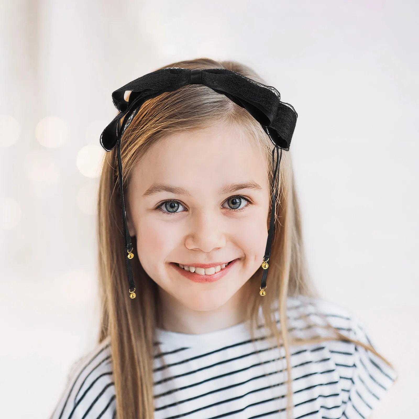 Lace Bow Headband Ribbon Hairband Women Elegant Delicate Appearance Highlight Style Easy Wear Secure Hold Stylish Gift