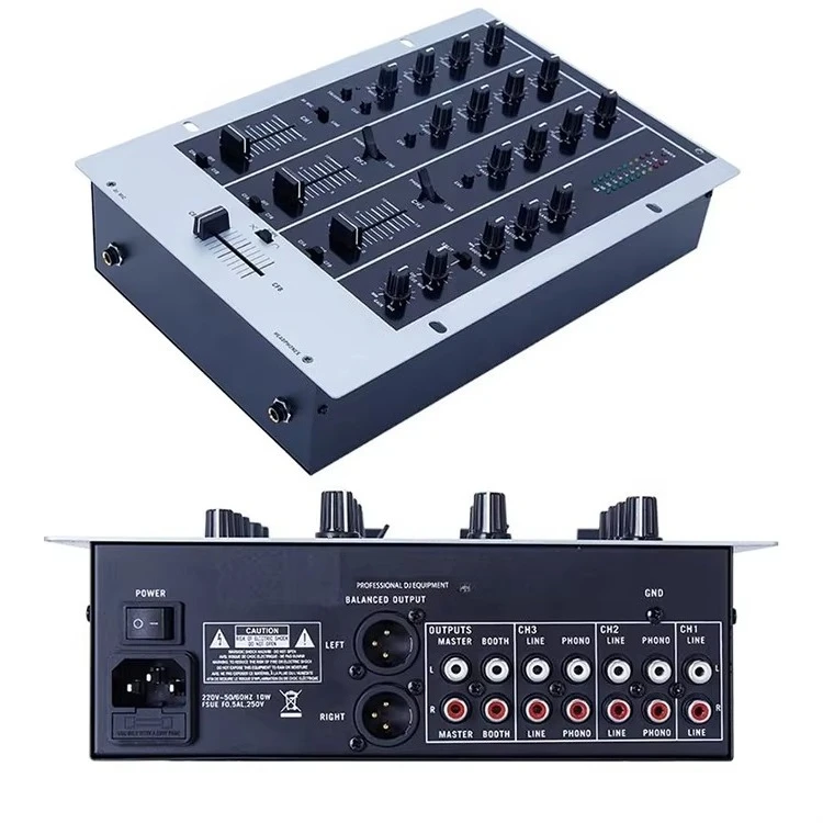 3-Channel Professional DJ Mixer Console Controller for Live Performance Music Mixing Equipment
