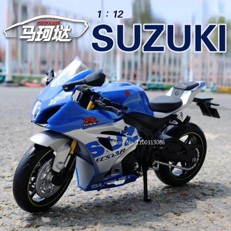 1/12 suzuki gsx r1000r ralloy Druckguss Automodell Motorrads pielzeug mit Stoß dämpfung Fahrzeug modell für Jungen Weihnachts geschenke