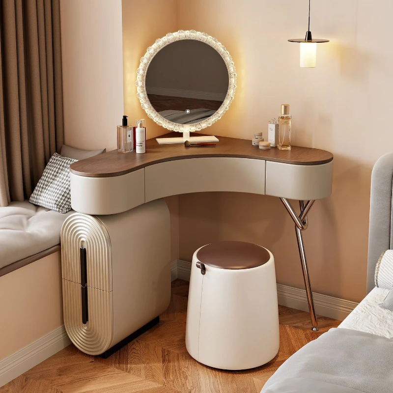 Antique minimalist dressing table small apartment corner Makeup vanity space saving home coiffeuse de chambre bedroom furniture