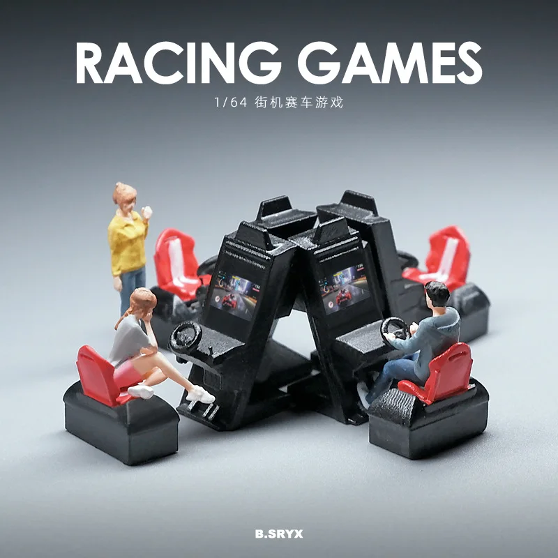 New 1/64 Scale Mens Game Console Miniature Resin Doll Model DIY Handmade Painting Matching Toy Collectibles Gift