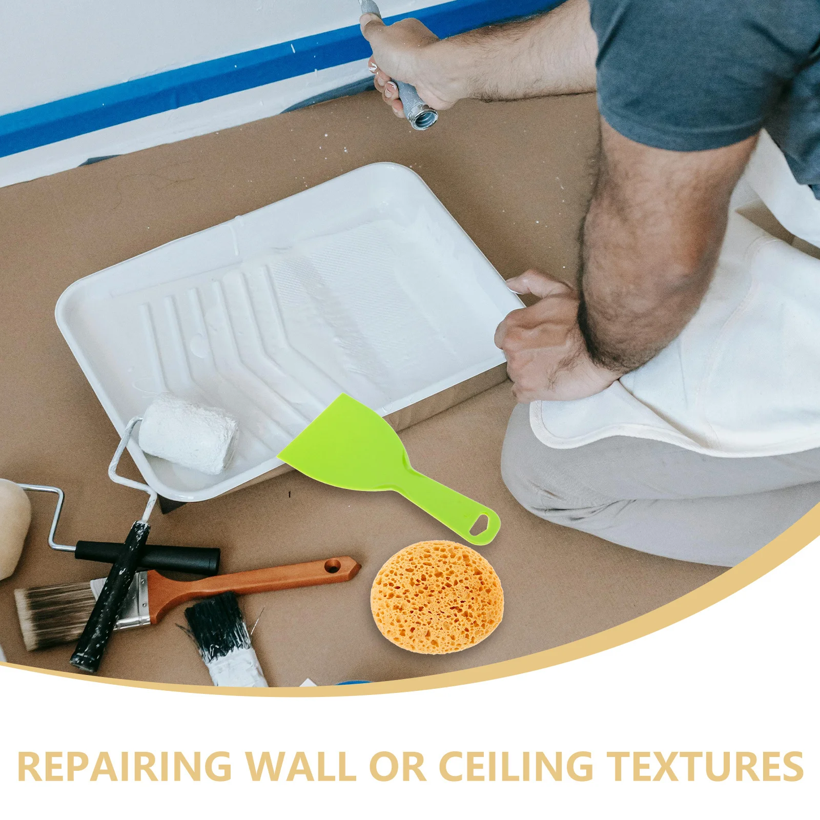

2Pcs Texture Sponge Paint Sponge Wall Texture Patch Repair Tools for Ceiling Drywall Mud and DIY Home Decor Drywall Tools