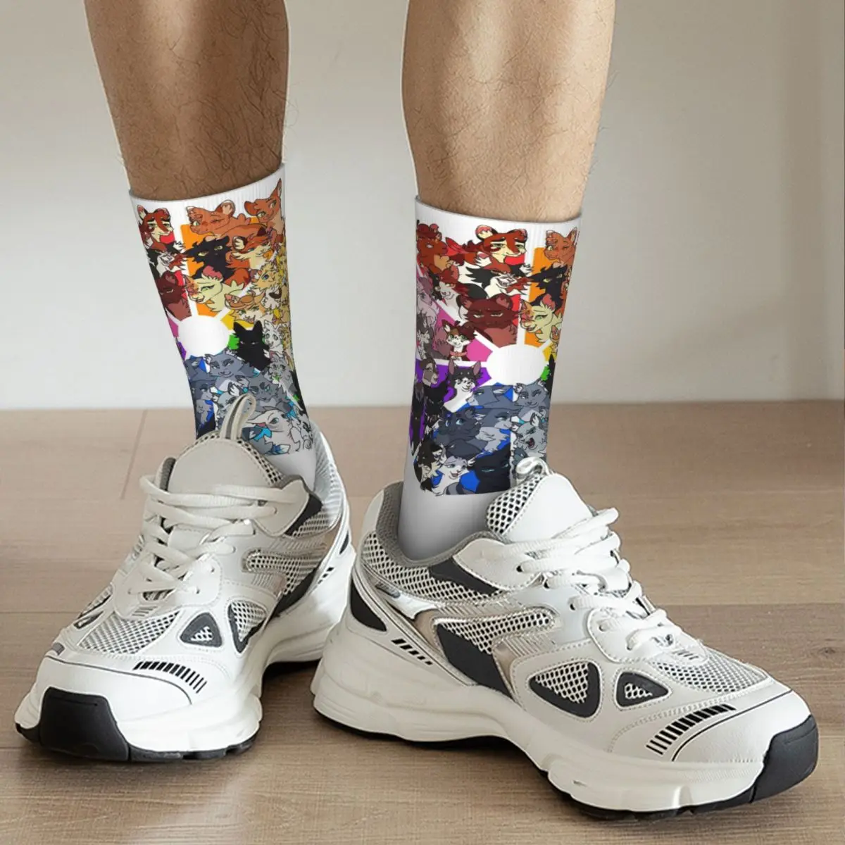 Warrior Cats Color Wheel Socks Harajuku Super Soft Stockings All Season Long Socks Accessories for Unisex Gifts