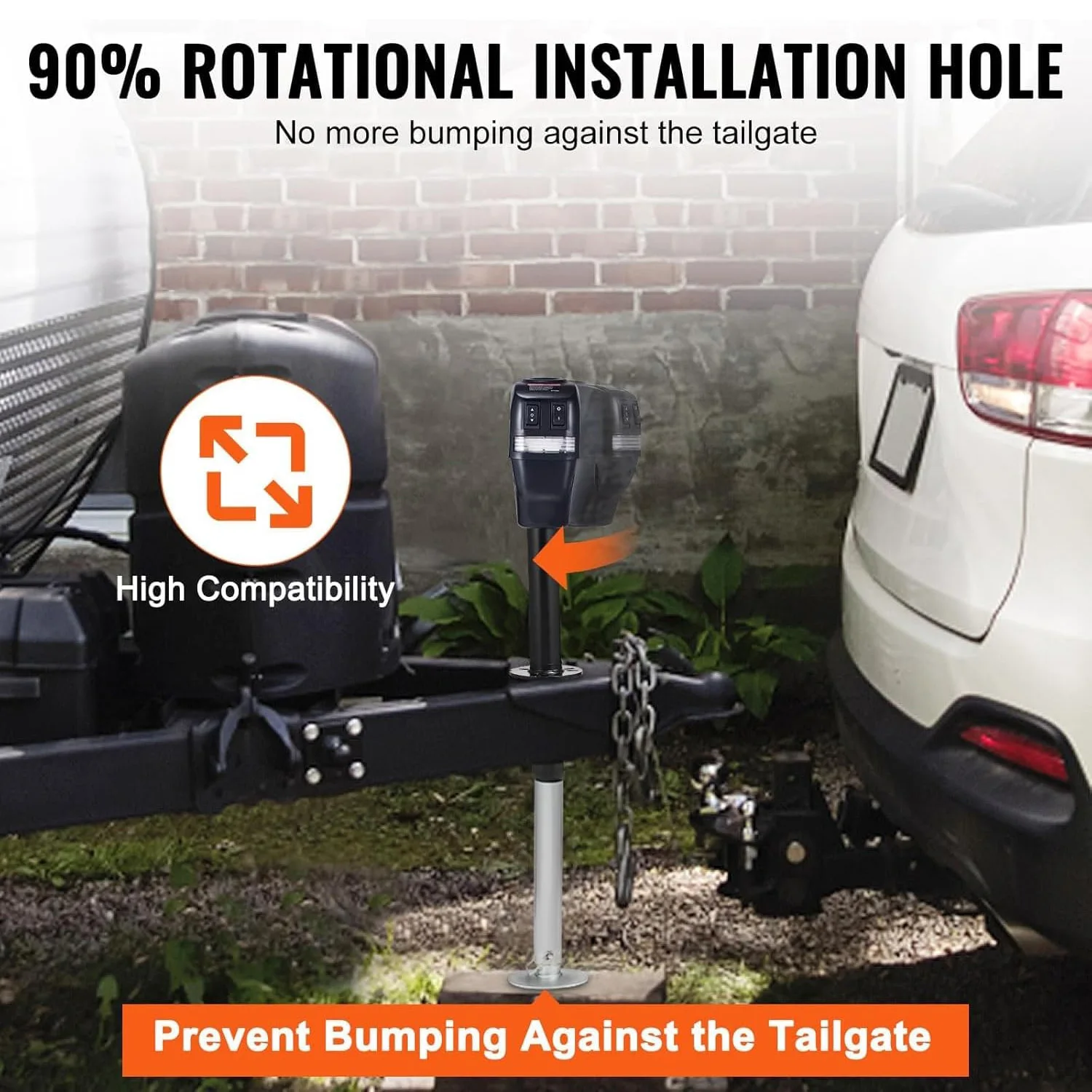 5000Lbs Electric Trailer Jack,Electric Tongue Jack with Waterproof Cover for Lifting RV Trailer, Horse, Utility, Yacht