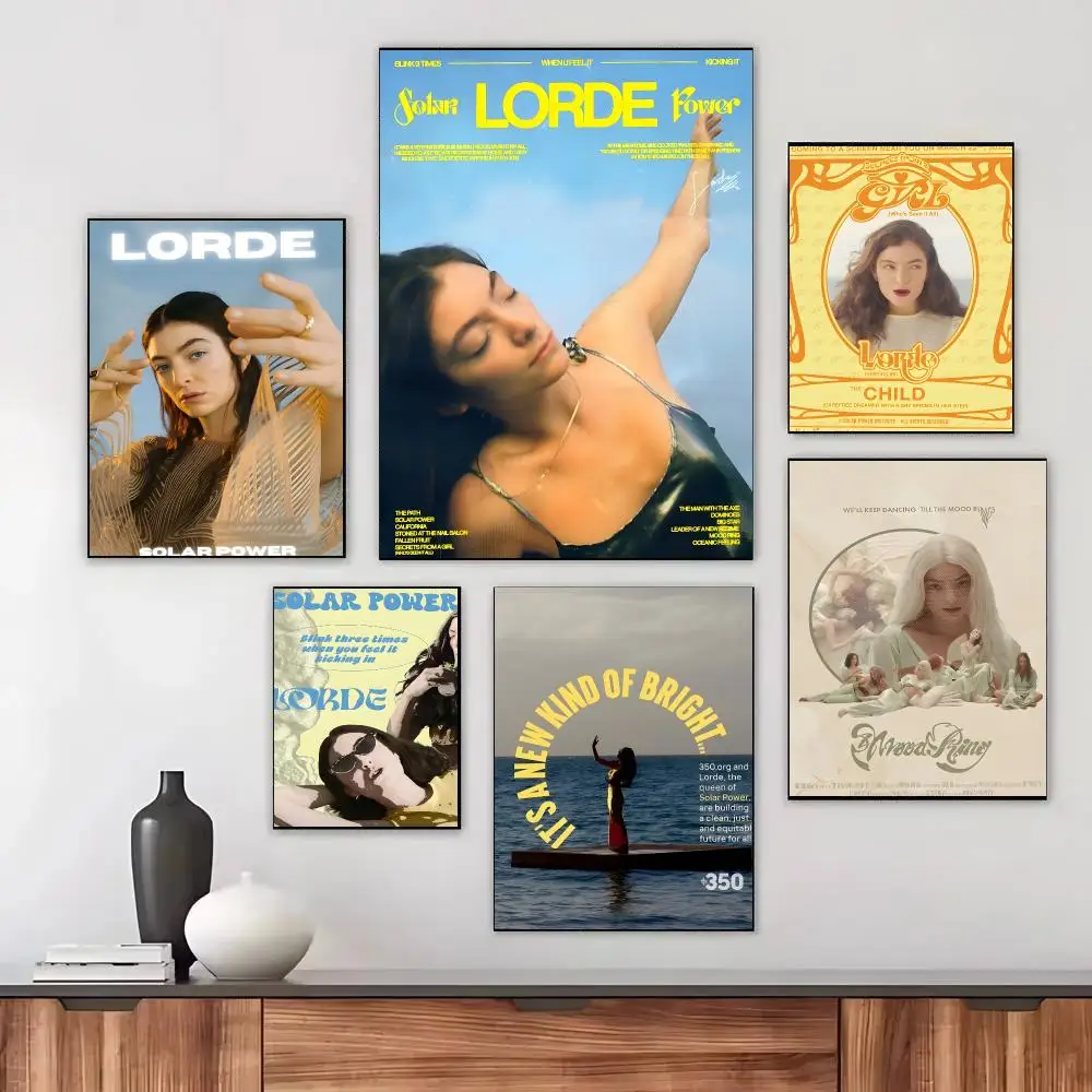 Singer L-lorde Poster Waterproof Sticky WallArt Print For Bedroom Living Room Hallway Bar Home Decor