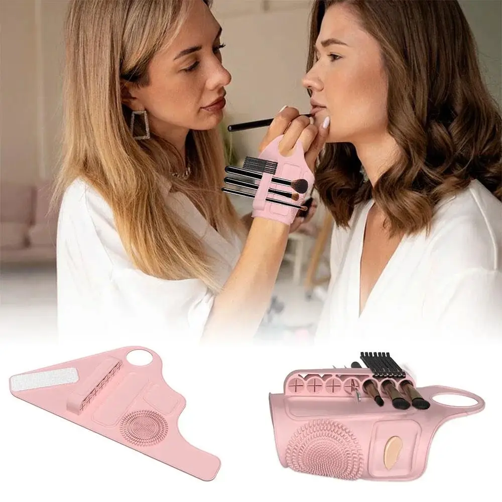 Multi função capa luva de armazenamento paleta de mistura de maquiagem silicone fundação paleta maquiagem ferramentas limpas útil caso de beleza