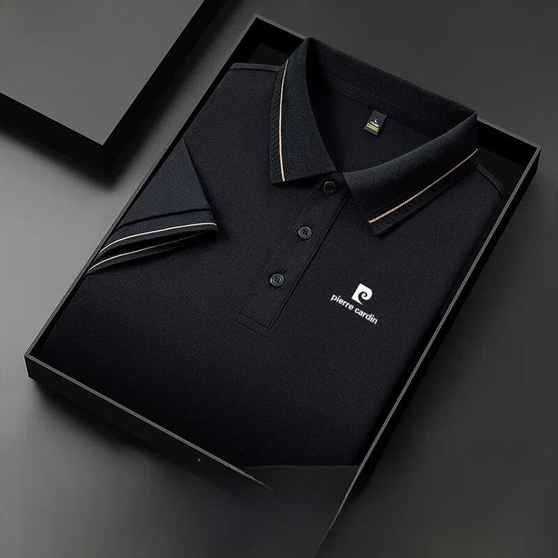 Pierre Cardin Men's Pure Cotton Short Sleeve  Shirt Casual Summer New Style Mid-aged Business Fashion City Life T-Shirt
