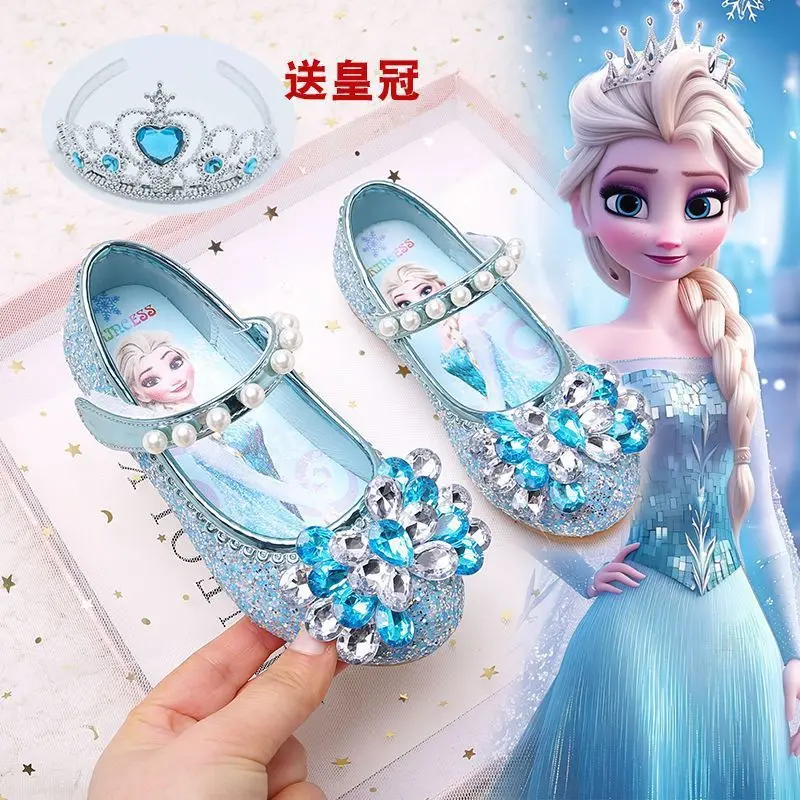 ディズニープリンセスシューズ2025、エルサグリッタークリスタルシューズ（女の子用）、キラキラドレスアップ＆パフォーマンス