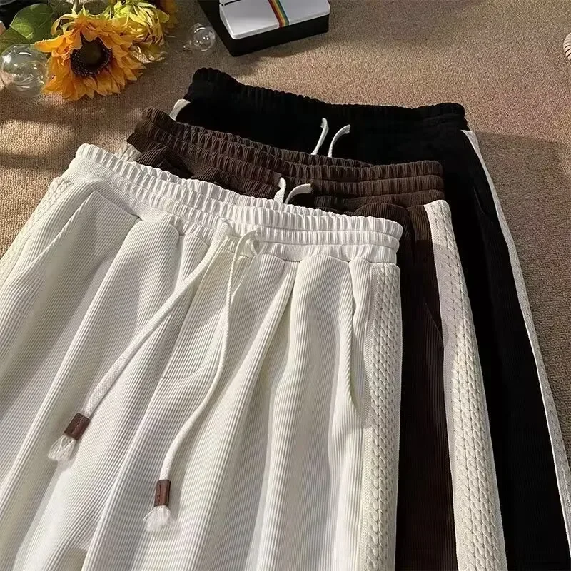 Pantalones de pierna ancha de cintura alta para mujer, pantalones sueltos adelgazantes versátiles, informales, coreanos, Instagram, otoño e invierno, nuevo, talla grande