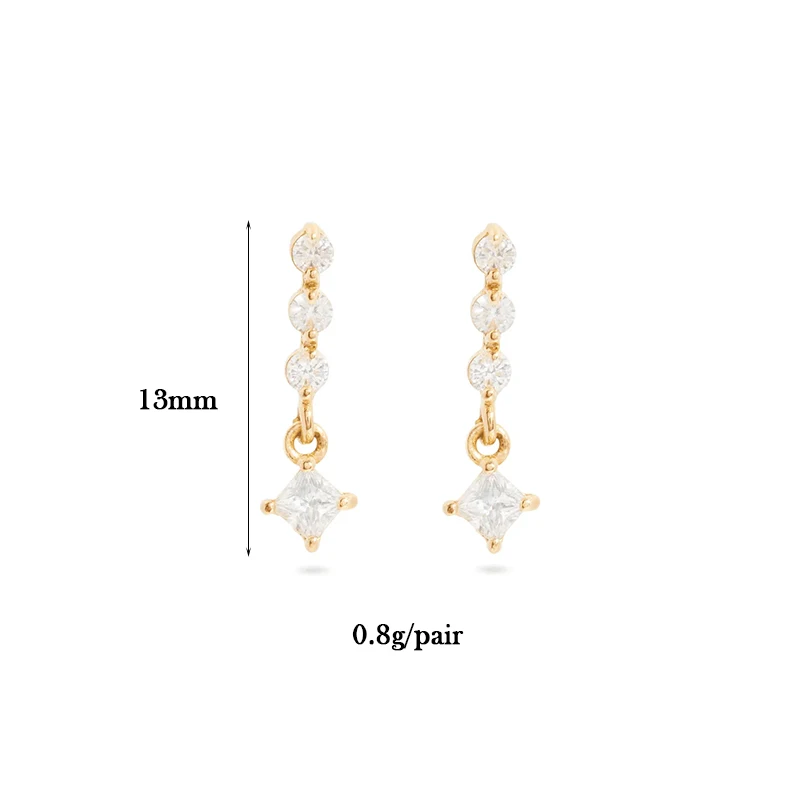 CRMYA Gold-color Dangle Hoop Stud Earrings For Women Cute Piercing Cubic Zirconia Women\'s Earrings Set 2023 Jewelry Wholesale
