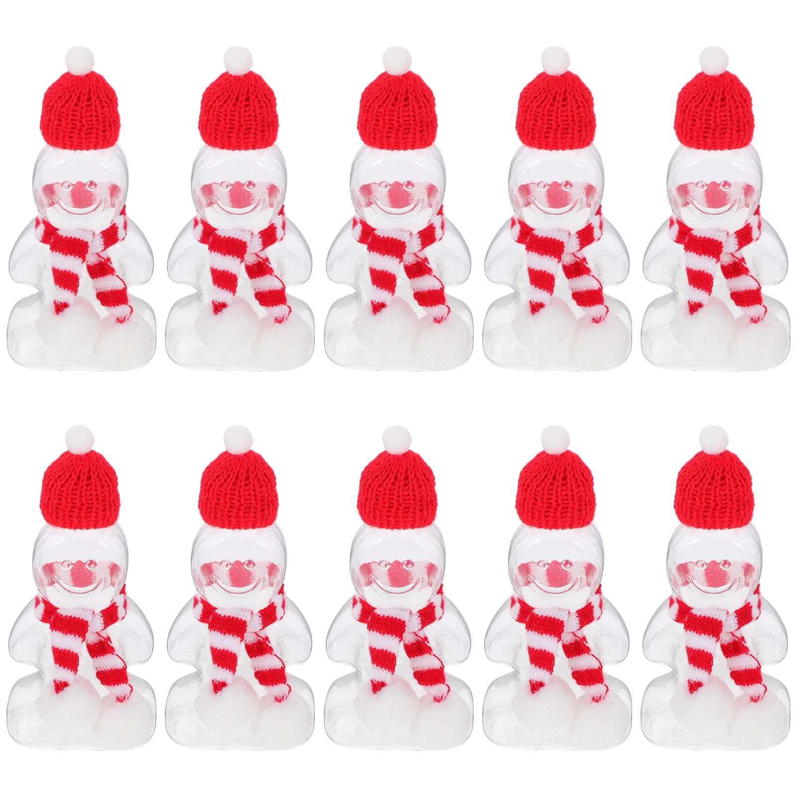 

1 Set Of Christmas Candy Bottles Gingerbread Juice Container With Scarves Hats Empty Beverage Bottle For Xmas Party Portable