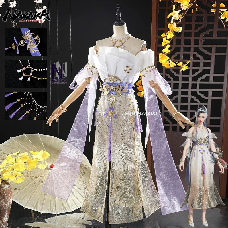 

Game Naraka: Bladepoint Gu Qinghan Cosplay Costume Anime Role Play Fashion Clothes Pretty Dress for Women Comic Con Party Suits