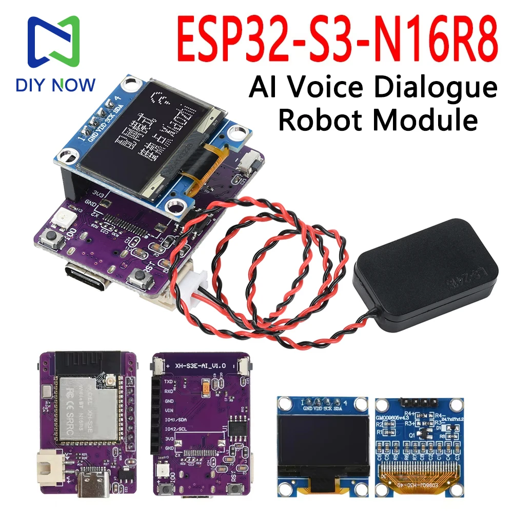 ESP ESP32 S3 N16R8 Development Board Xiaozhi AI Voice Dialogue Robot Module With 0.96 inch OLED Screen Type-c Interface