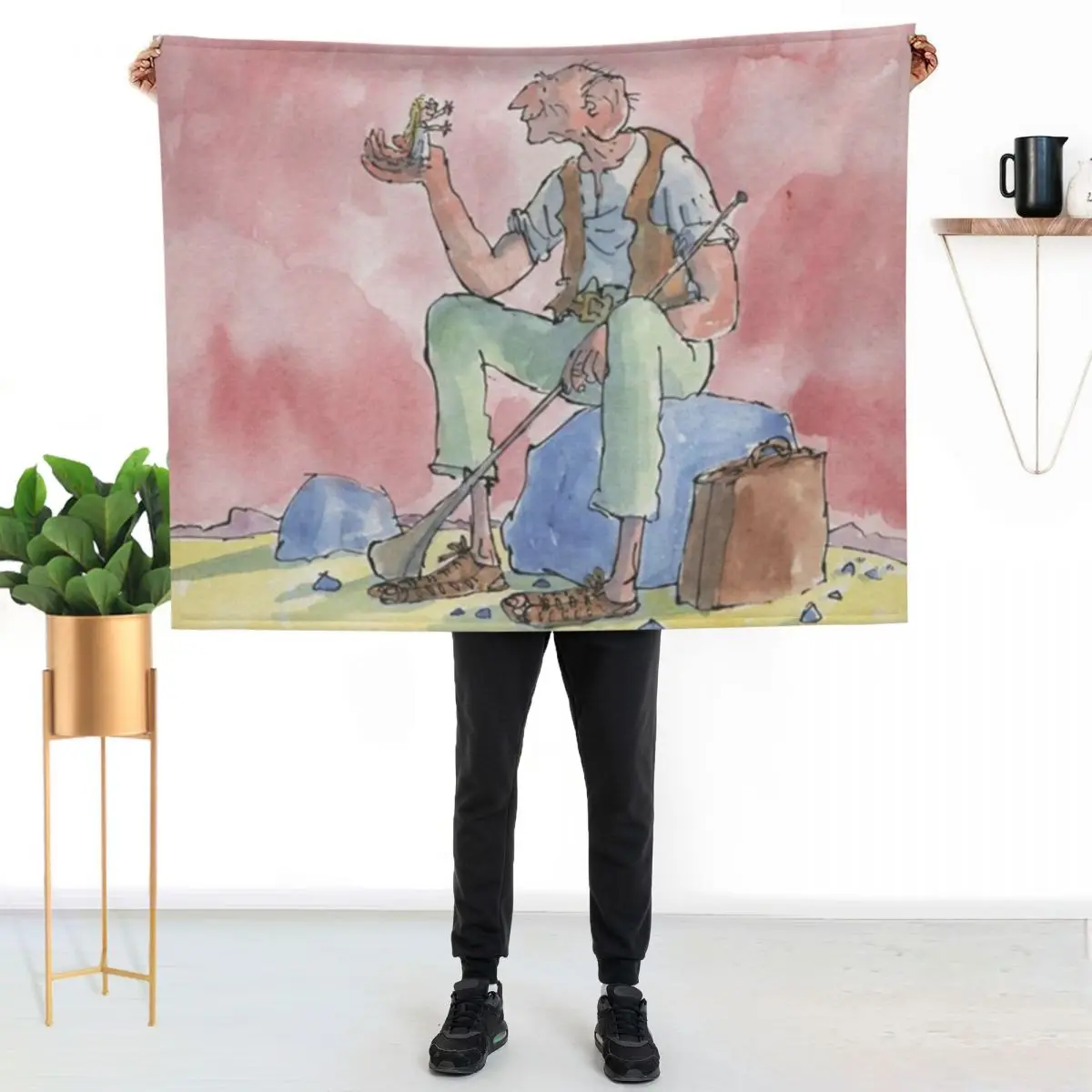

The Big Friendly Giant Throw Blanket Travel Size Cozy Blanket for Plane Train