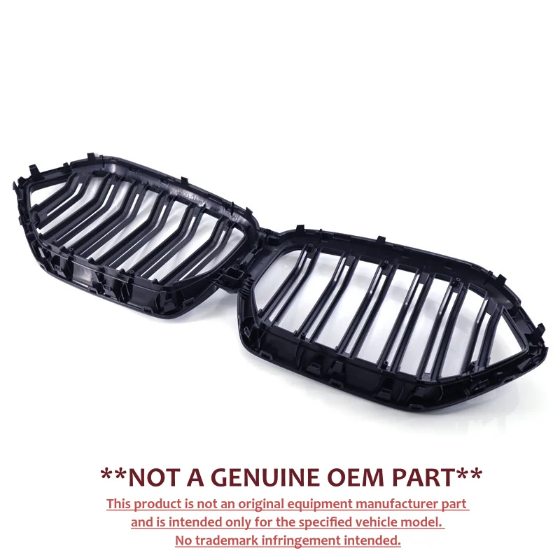 For BMW X6 G06 20‑22 Modified Black Double Slat Front Bumper Grille Air Intake Grill Exterior Body Accessories