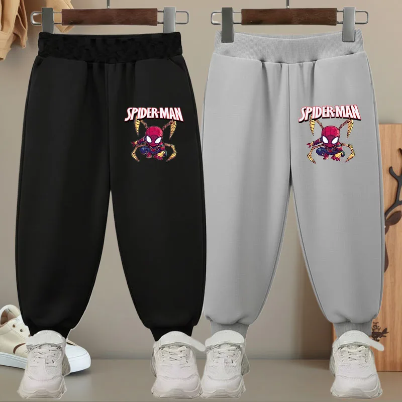 مارفل سبايدرمان مطبوعة بنين الرياضة السراويل الطويلة الاطفال مرونة الخصر السراويل الأطفال عالية الخصر عارضة بانت ربيع الخريف جديد #2