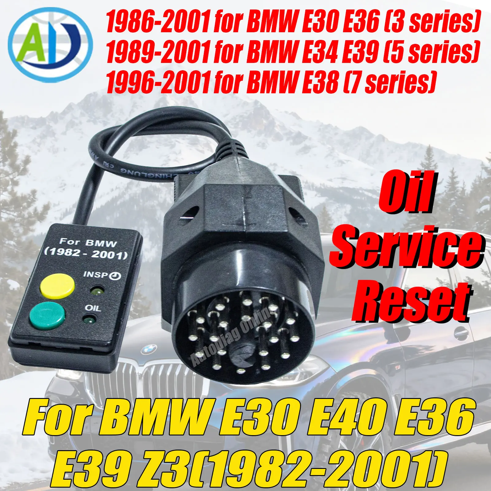 

Oil Service Reset Tool 20 Pin For BMW E30 E34 E36 E39 Z3 1982-2001 OBDII Oil Service Reset Scan OBD Diagnostic Tool For BMW Cars