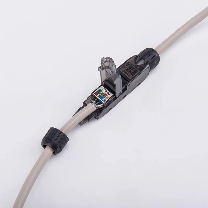 RJ45 Cat6A UTP LAN Cable Tool-less Extension Connector Network Extender Junction Adapter Connection Box