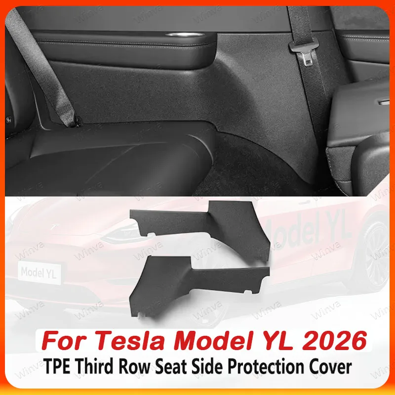 TPE Trunk Mat For Tesla Model YL 2025 2026 All-Weather Front Rear Cargo Liner Second Row Seat Back Pads Car Interior Accessories
