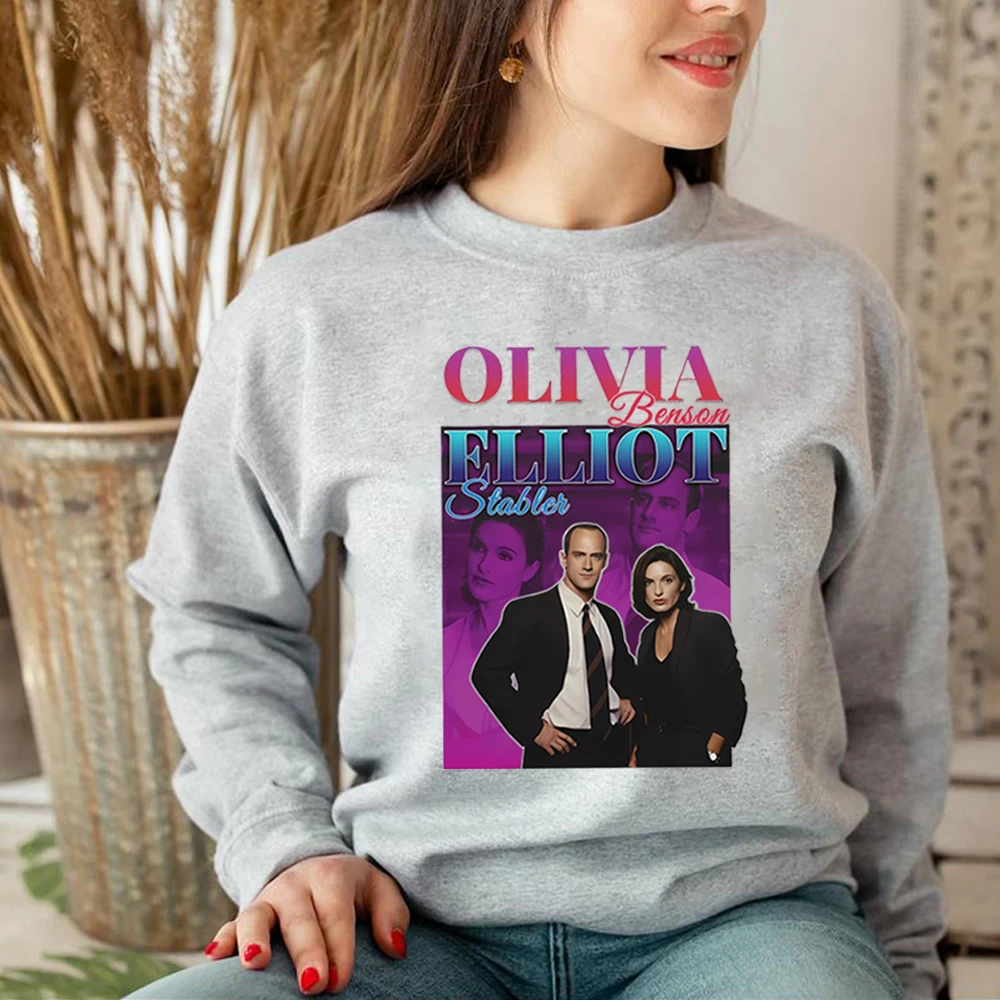 Law and Order SVU Sweatshirt Tv Series Inspired Elliot Stabler and Olivia Benson Hoodie Elliot Olivia Homage Crewneck Sweatshirt