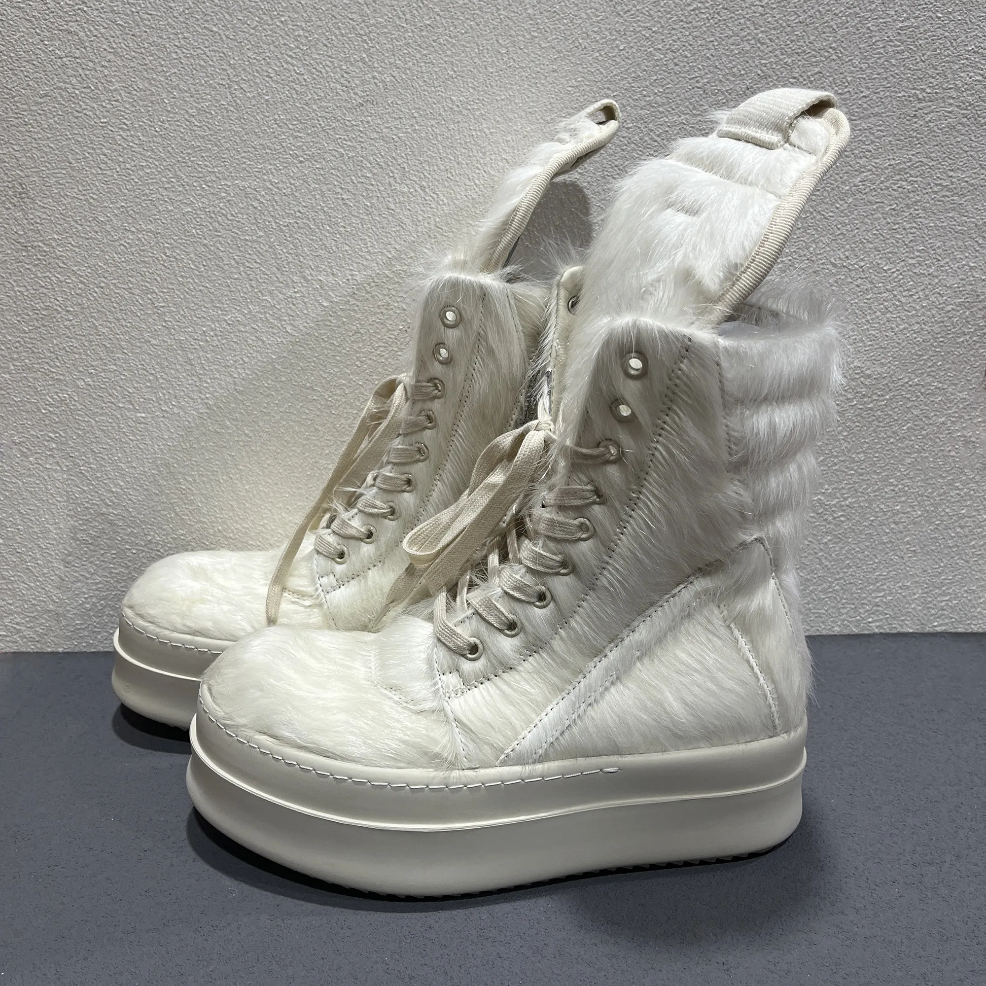 Men Shoes White Colour - Bottes blanches de luxe en cuir