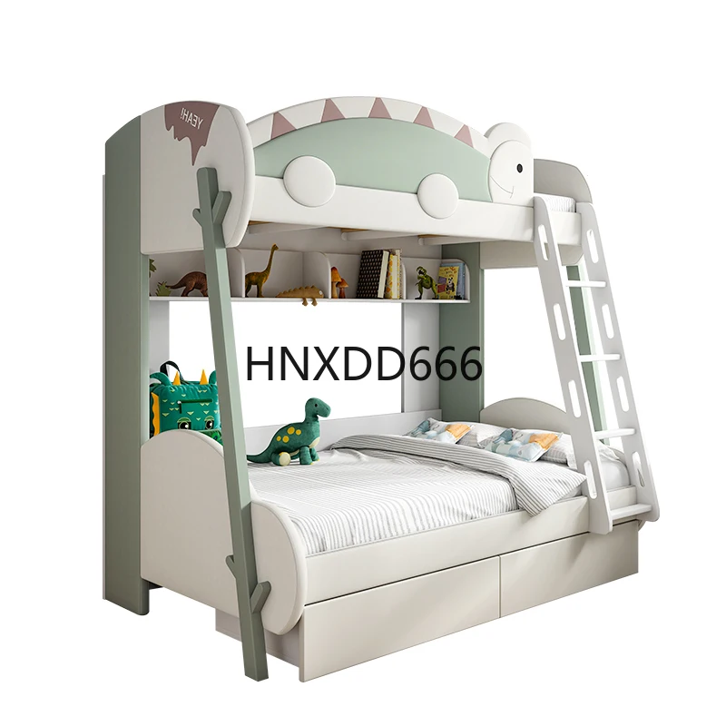 

High and low bed double bed, multifunctional girl's bed, 1.2 small unit, space saving bedroom