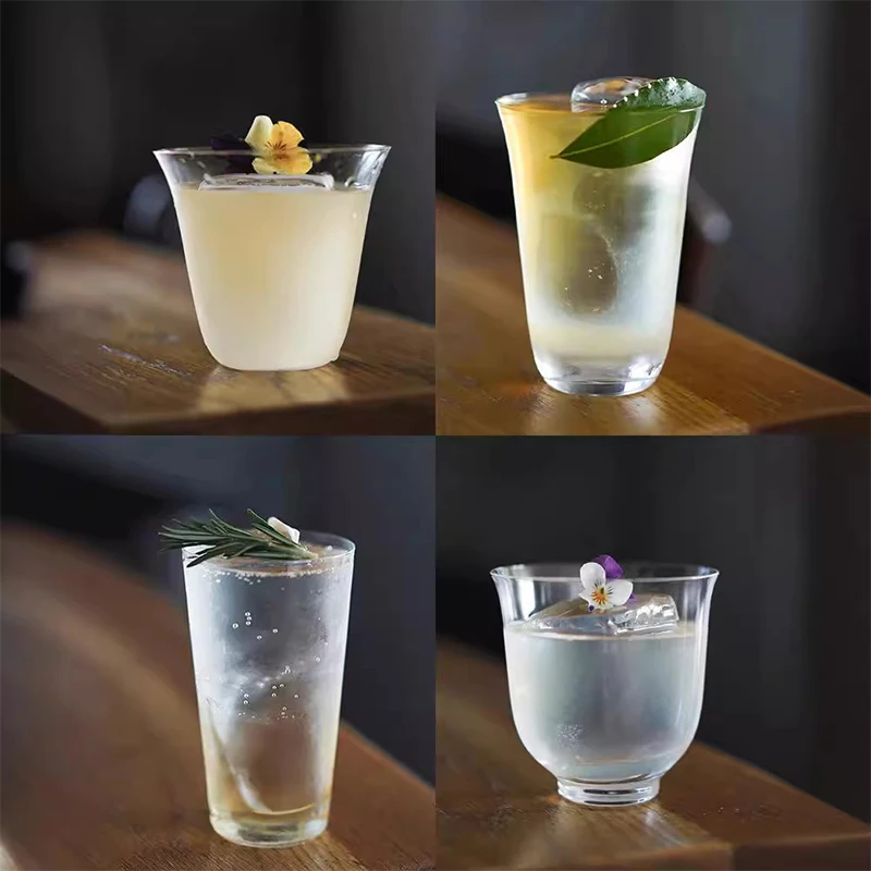 Taza de vino de té chino, taza de cristal de té de Kung Fu de estilo chino, taza de cóctel de ambiente, taza de café de alta gama, taza de bebida