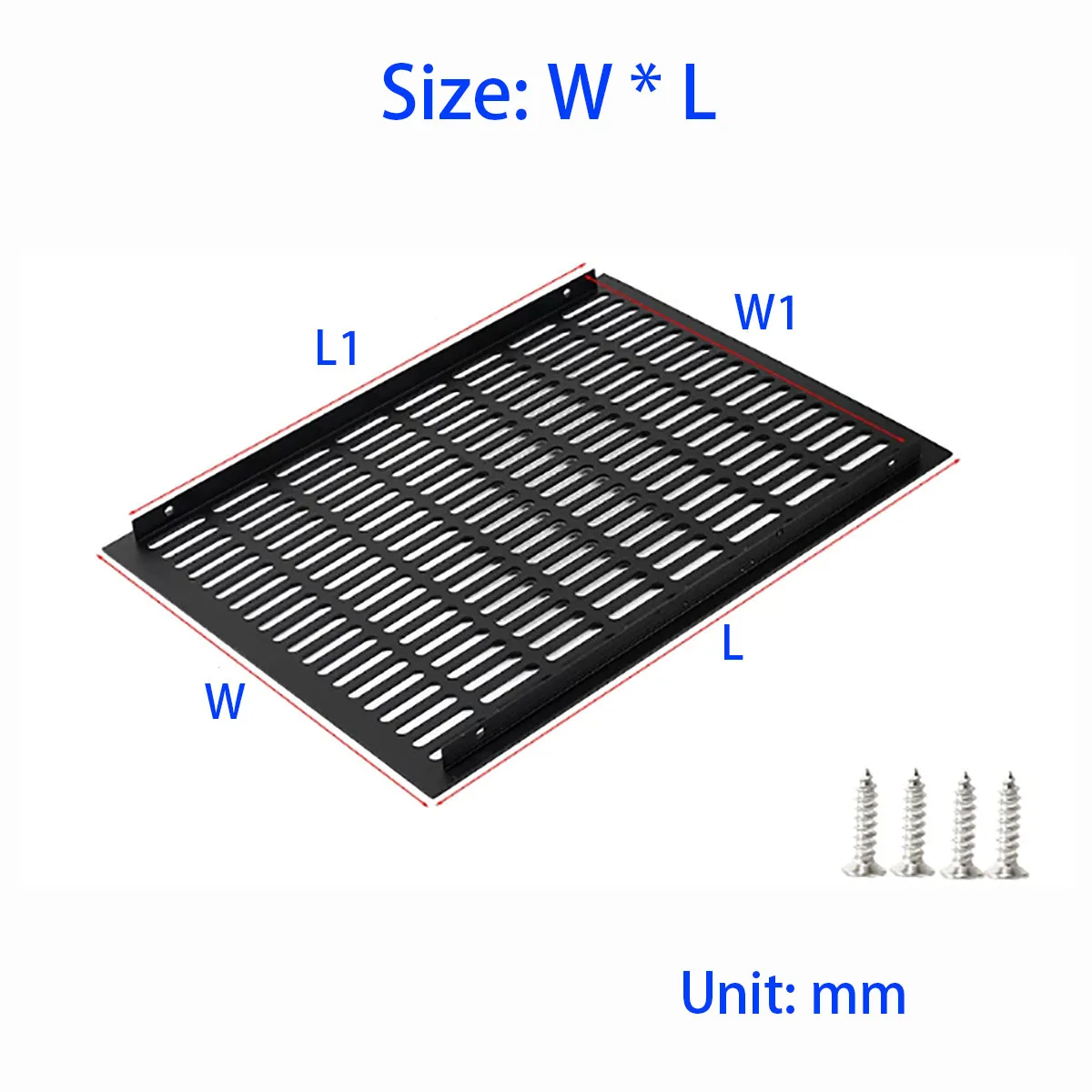 Aluminum Alloy Breathable Mesh Width 300mm, Ventilation Grille Cabinet Vent Mesh Cover Length 300-500mm