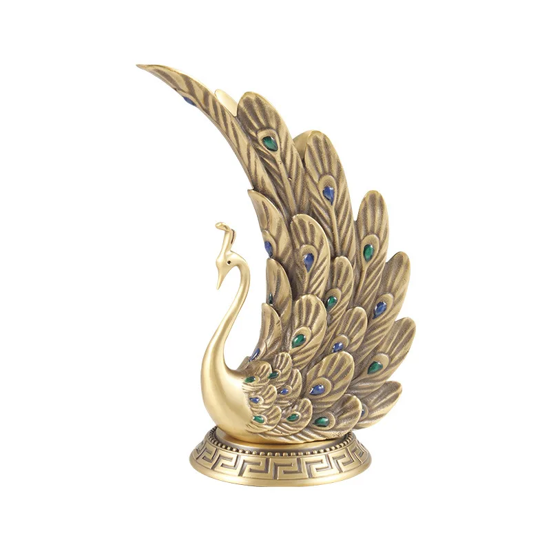 

European luxury peacock ornament home decoration living room display cabinet ornament antique