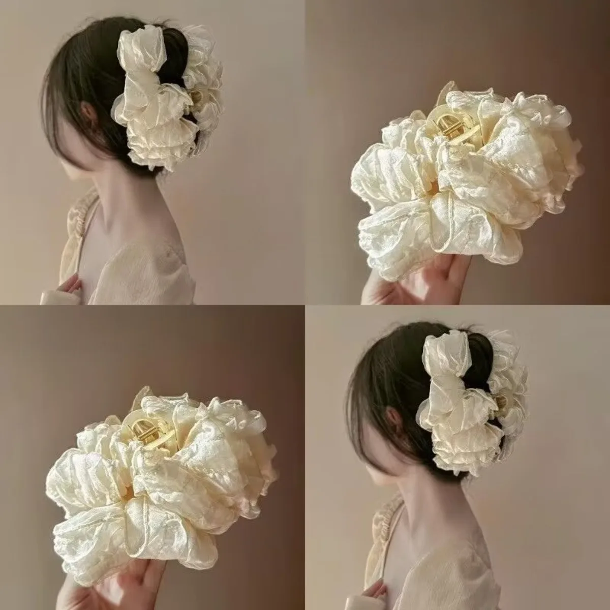 Super grote strik haarspeld Cloud Bubble Grab Clip voor vrouwen High-End Shark Clip Stijlvolle achterkant van het hoofd haaraccessoire