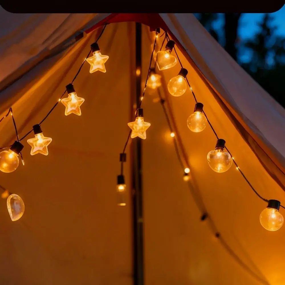 LED Solar String Lights Globe Bulb Waterproof Decorative For Outdoor Camping Canopy Patio Garden Wedding Festive Lighting