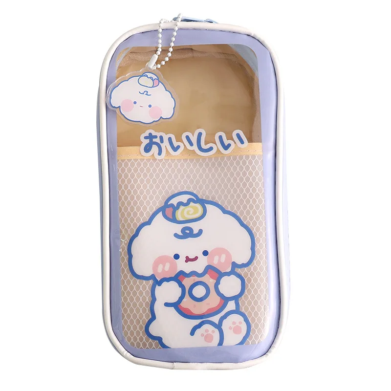 CHEN LIN – trousse à crayons transparente de grande capacité pour étudiants, avec pendentif, étui étanche Kawaii, papeterie d'étudiant, 1 pièce