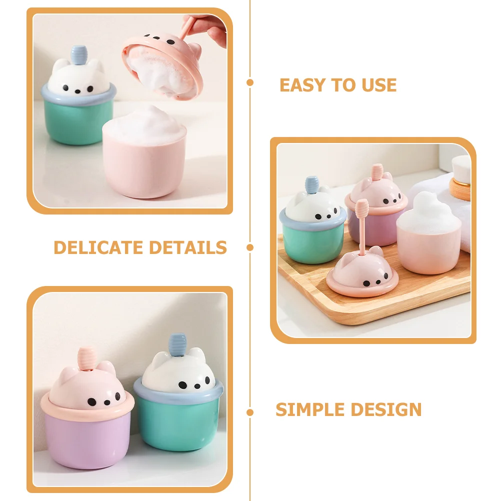 3 Pcs Facial Cleanser Foamer Body Lotion Face Cleaner Bubble Maker Washing Foams Cup Cartoon Pp