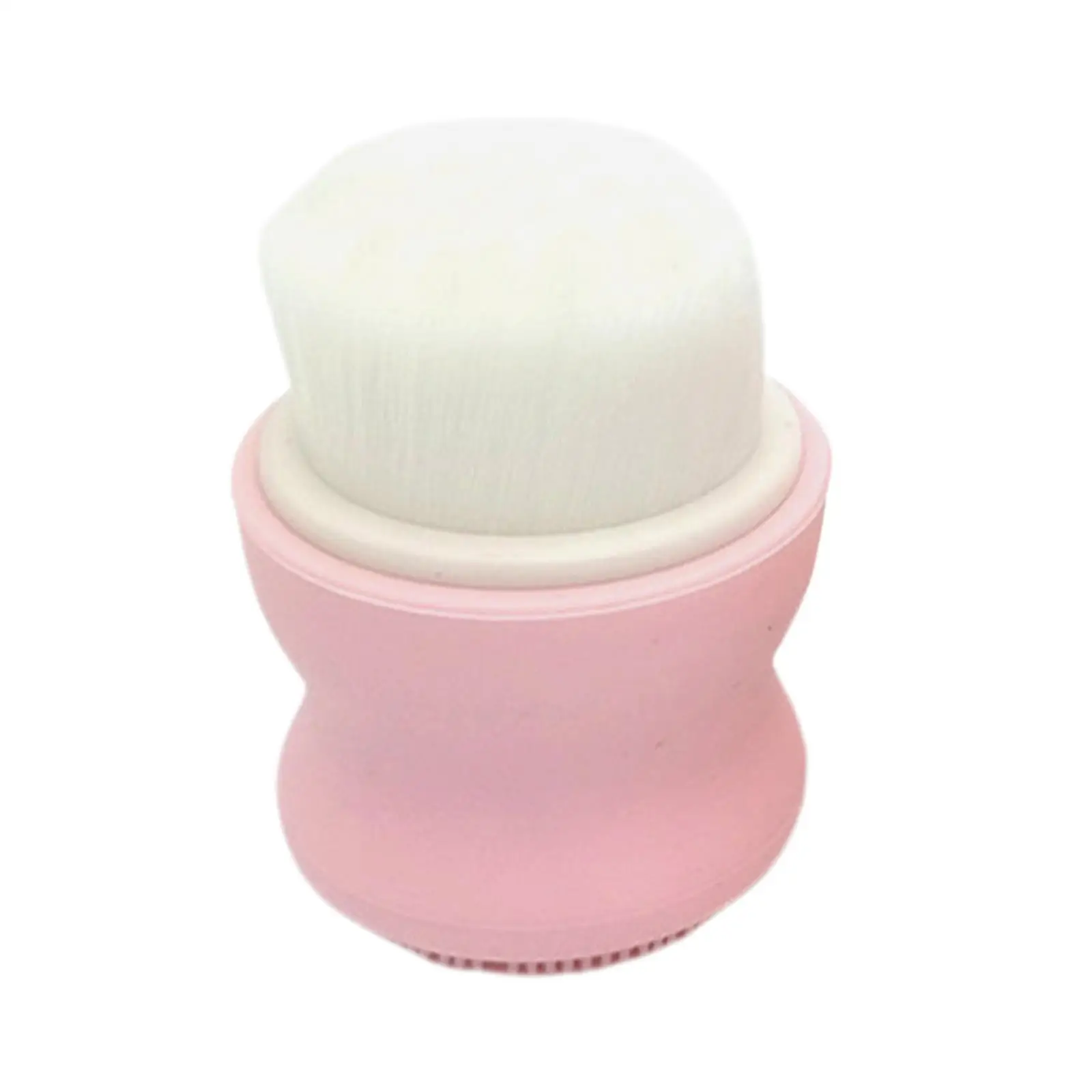 Dual Heads Facial Brush Soft Bristle and Exfoliating Silicone Pad ,One Sided Soft Bristles,Other Sided Silicone