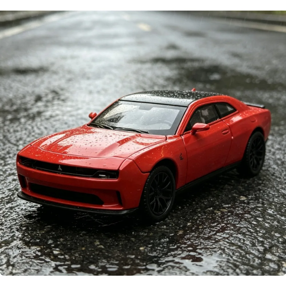 1/32 Scale Diecast Hellcat Racing Car Sound & Light Pull Back Children Toy Vehicle Collection Gift
