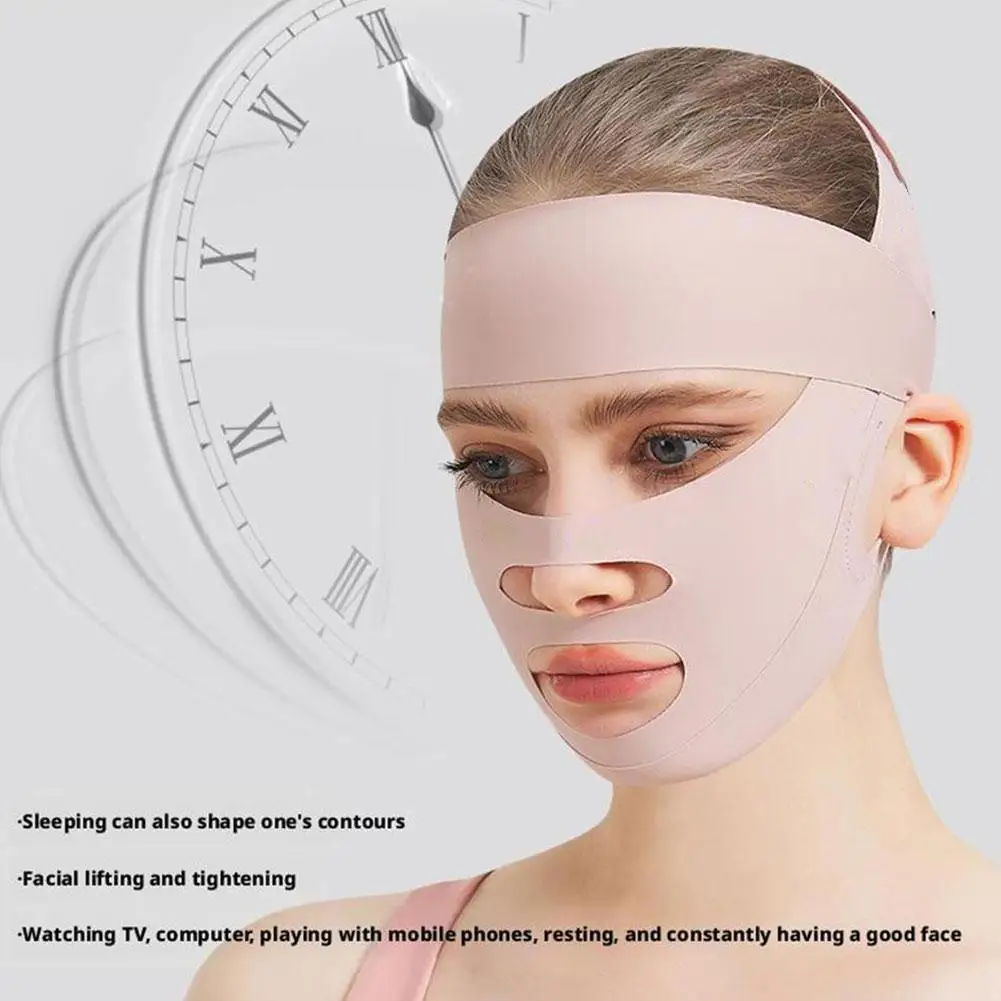 V フェイス痩身包帯顔彫刻スリープマスク通気性弾性調節可能なスキンケアリフティング引き締め抗しわツール