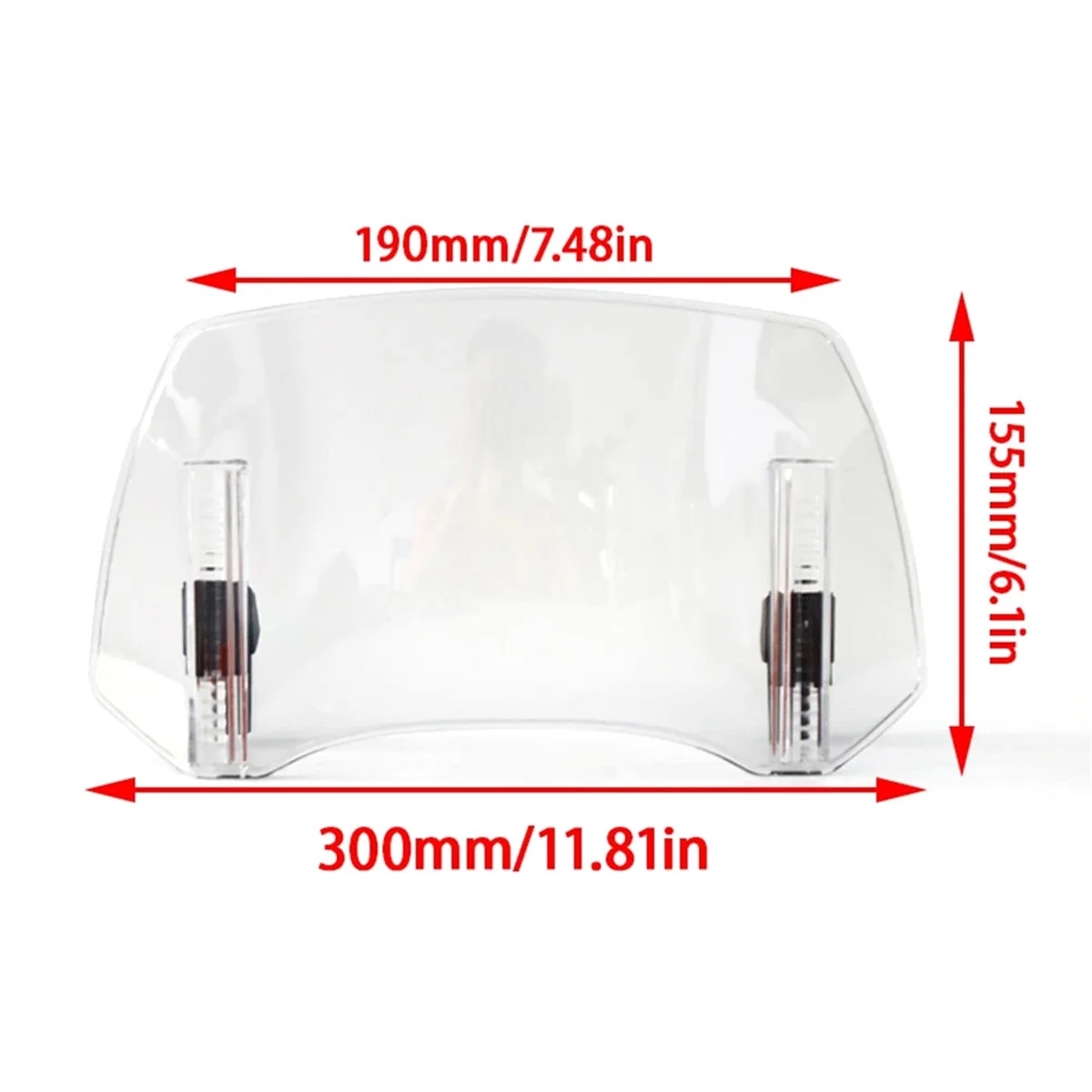 

Transparent Universal Motorcy Windshield Extension Adjustable Spoiler for BMW Kawasaki Yamaha Honda Suzuki 300x195x155MM