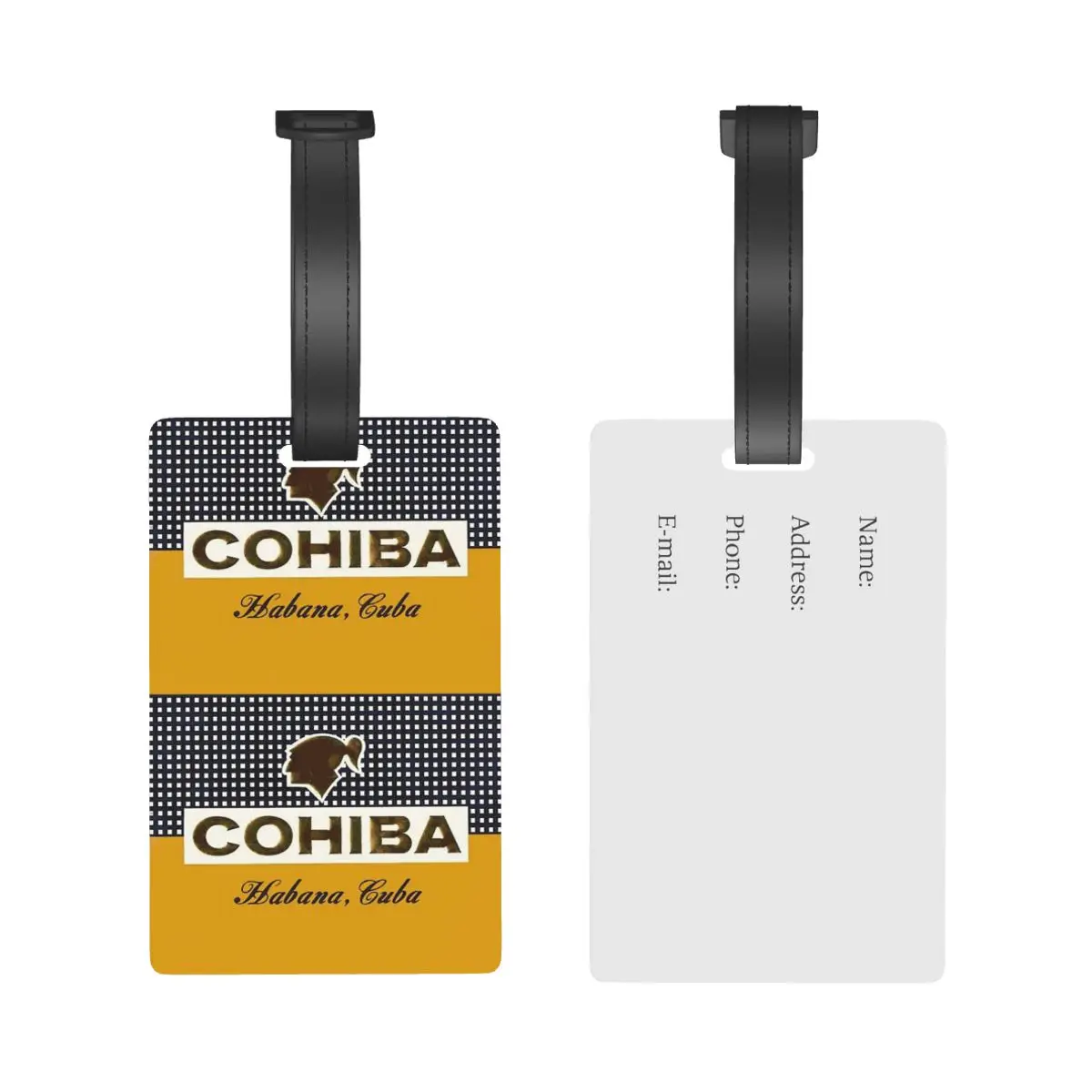 Кубинские сигары Cohiba, багажные бирки, аксессуары для чемодана, дорожная бирка для багажа из ПВХ, портативный держатель для этикеток, идентификационное имя, адрес