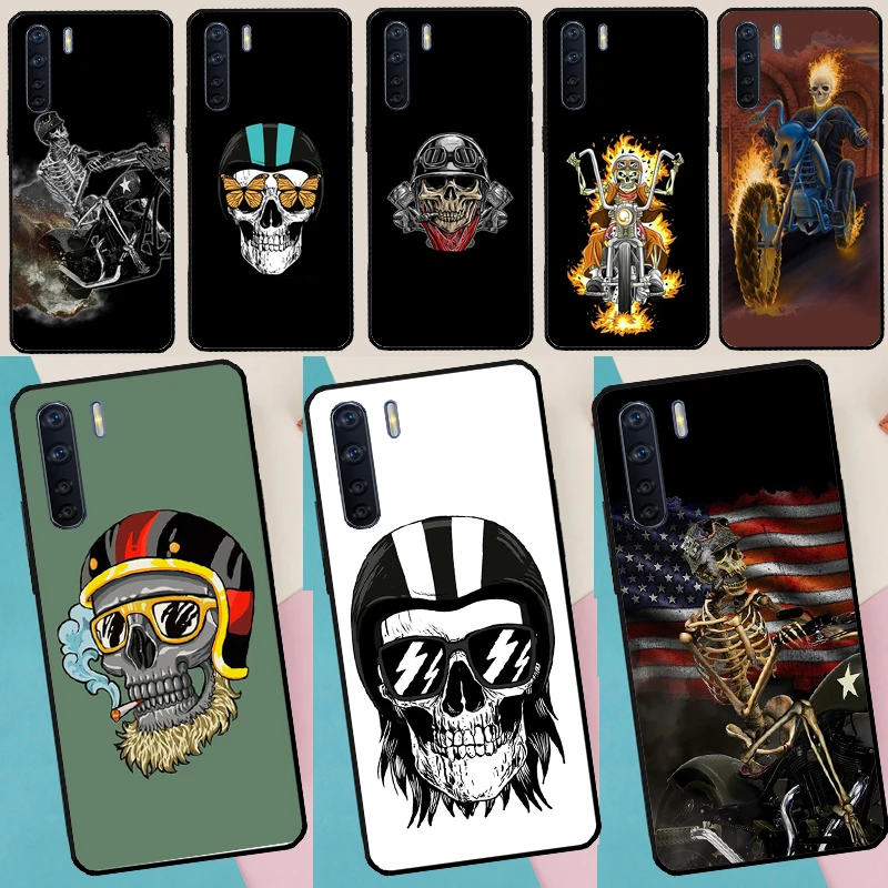 Motorbike biker chopper skull For OPPO A31 A53 2020 A5 A9 A53S Case Cover For OPPO A52 A72 A54 A74 A94 A15 A83 A91 A93