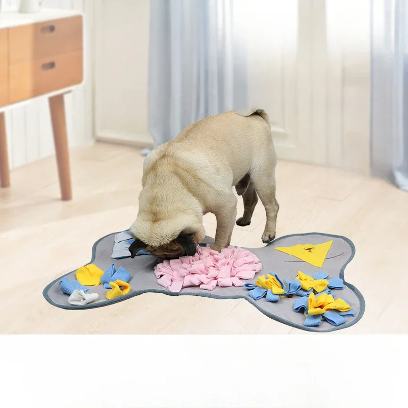 

Sunflower or Bone Shape Dog Snuffle Mat Puppy Nose Smell Training Sniffing Slow Feeding Blanket Food Dispenser Pet Puzzle Toys