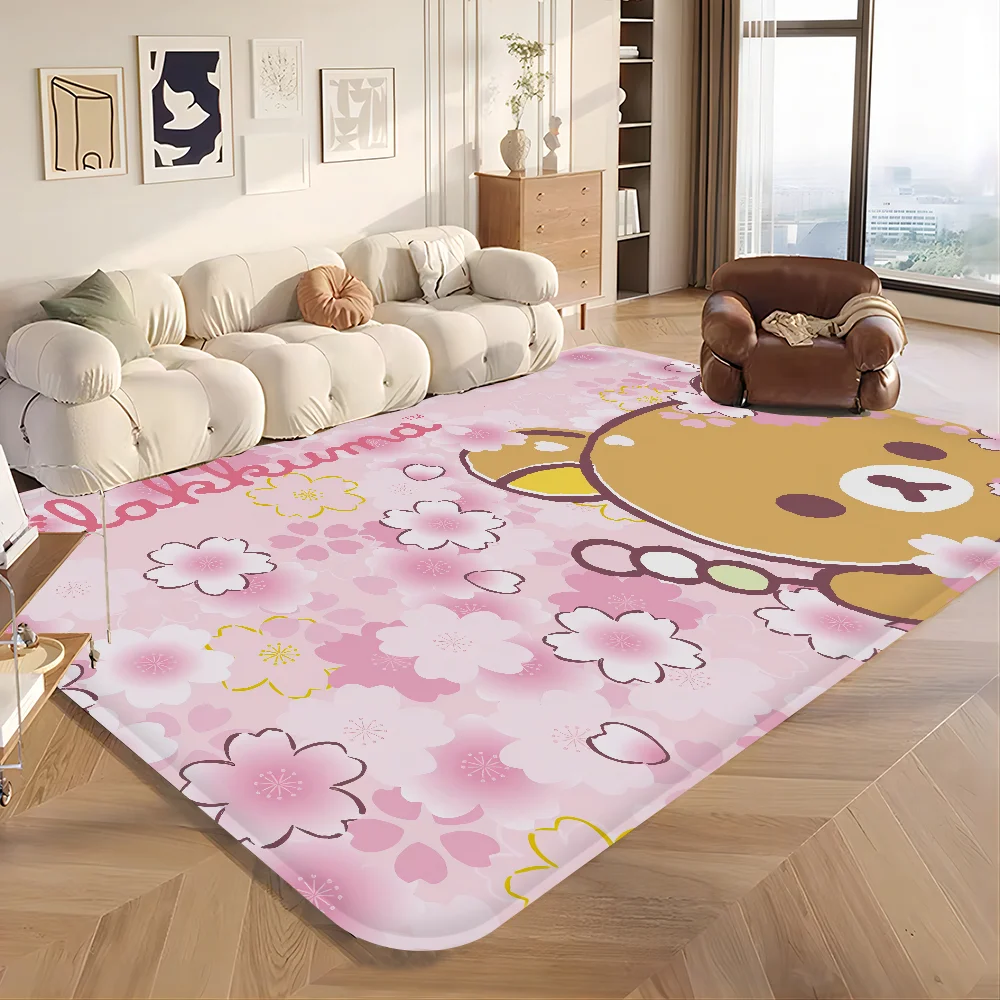 Cute Rilakkuma Floor Mat Floor Mat INS Style Soft Bedroom Floor House Laundry Room Mat Anti-skid Household Carpets