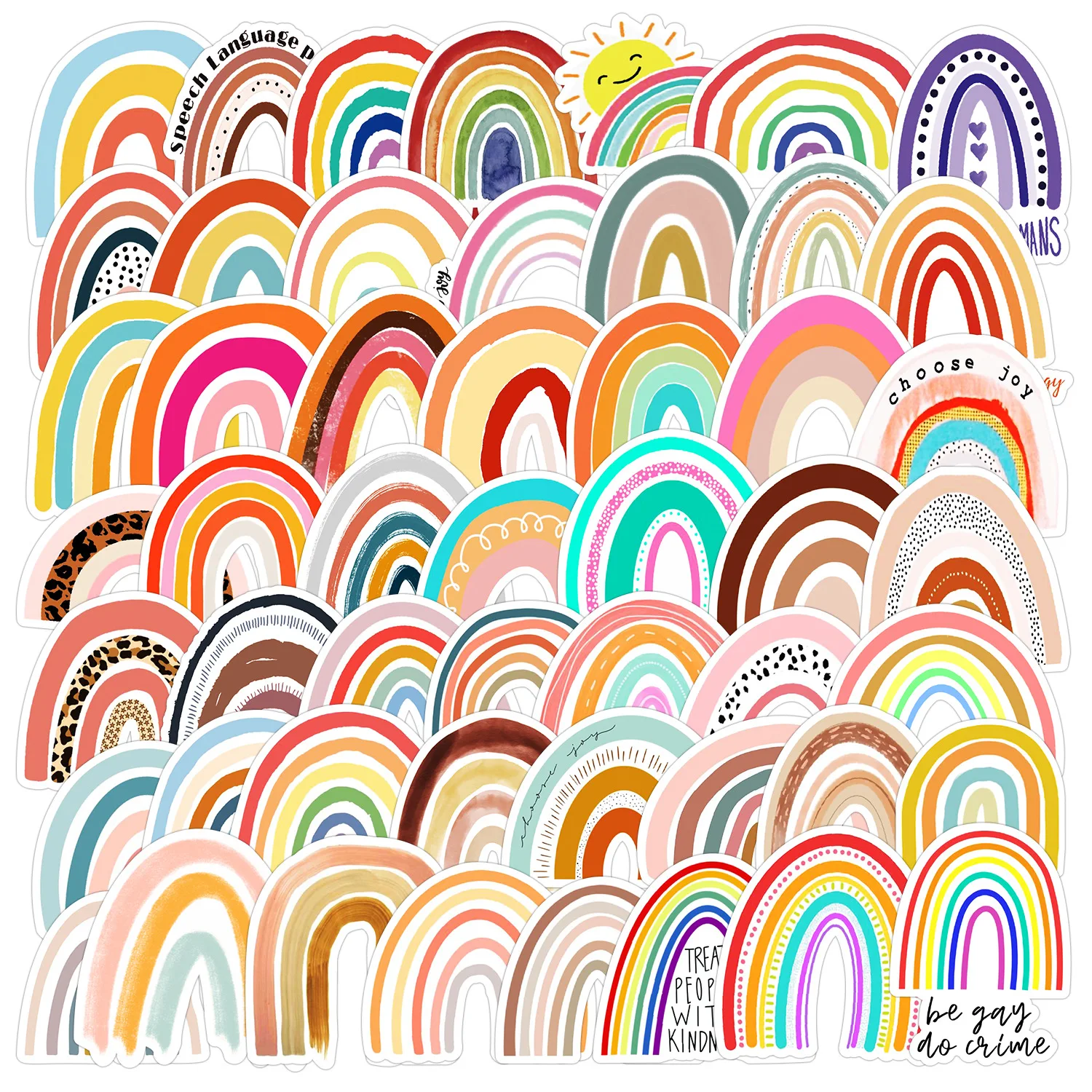 

10/50PCS Rainbow Bridge Graffiti Stickers Cute Car Title Stationery Laptop Waterproof Stickers Kids Toy