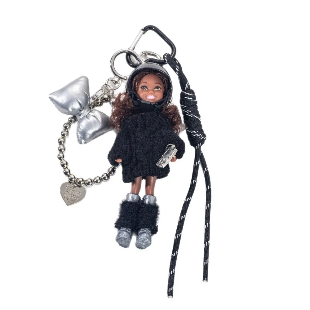 New Hanging Ornament Doll Pendant DIY Change Clothes Cute Design Car Key Ring African Black Skin Bag Charm Backpack Decor