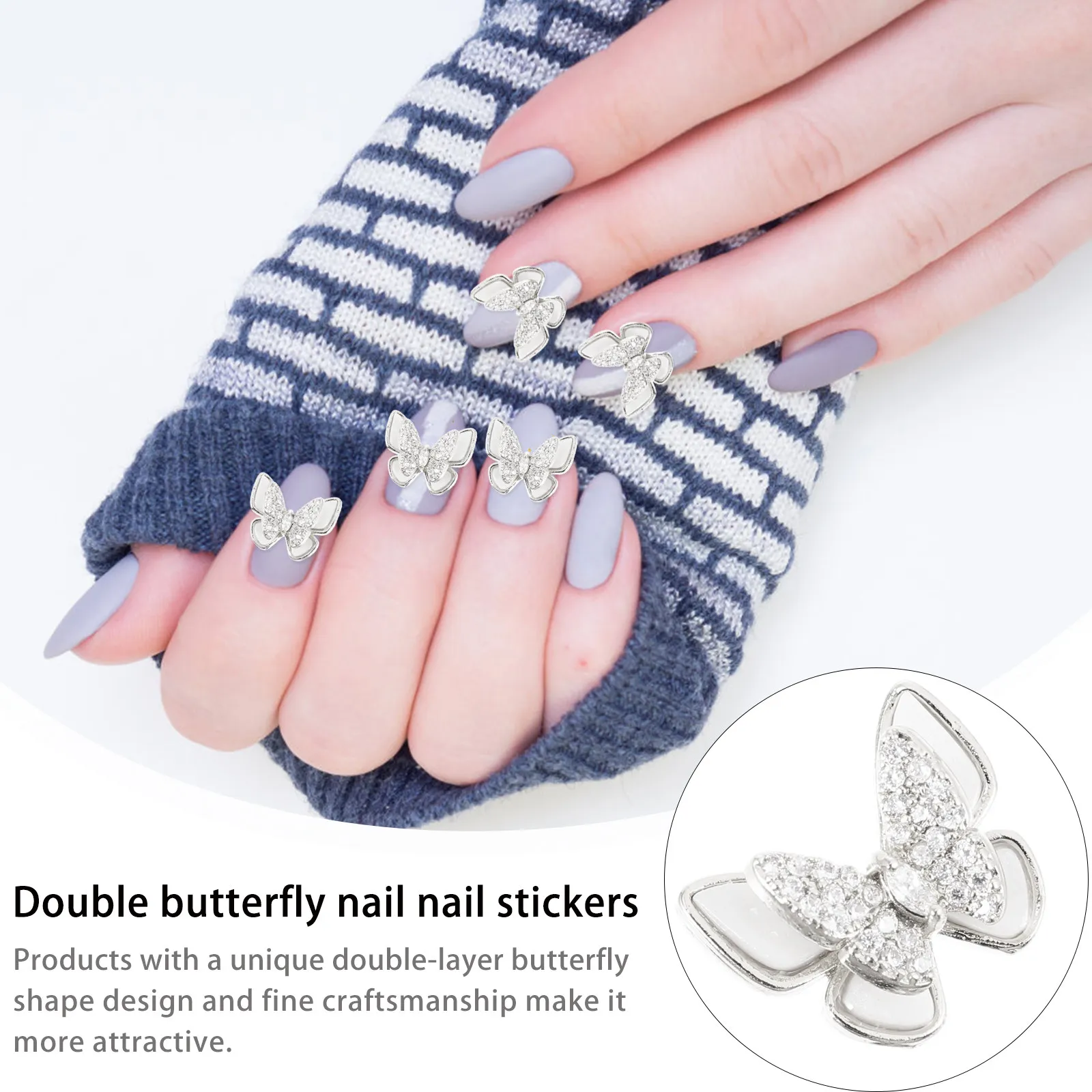 

5Pcs Nail Studs Unique Nail Art Charms DIY Accessories for Manicure Jewelry Halloween Birthday Party DIY Manicure Jewelry