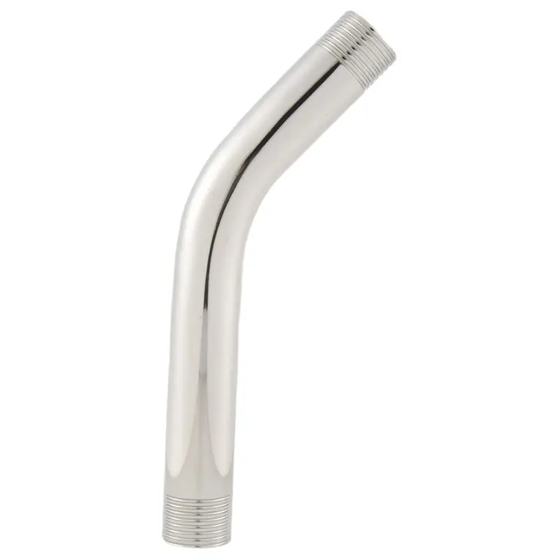 AEE3-G1/2 Inch 15Cm Wall Mounted Stainless Steel Shower Head Extension Angled Shower Arm Extra Pipe