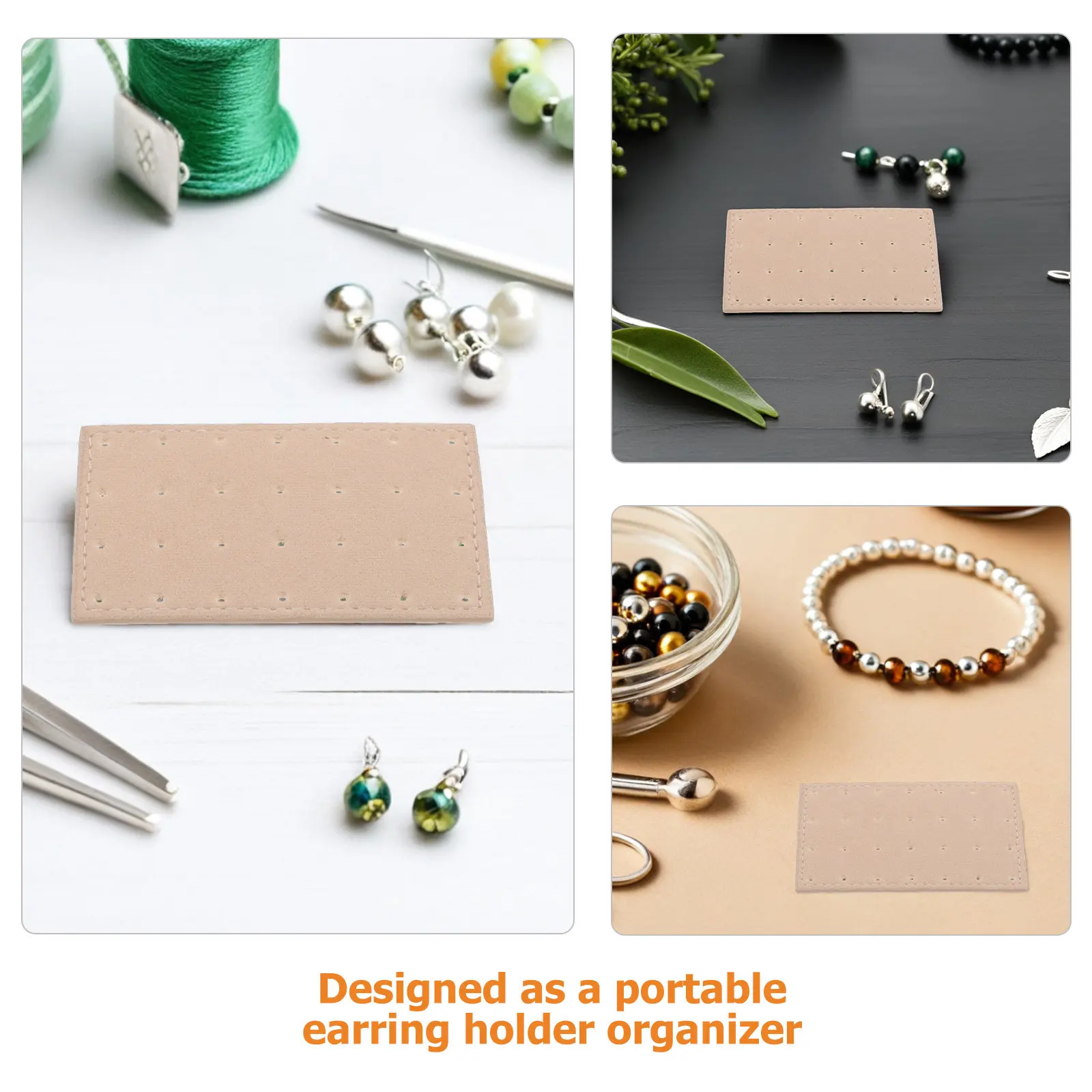 8Pcs Ear Studs Display Rack Multi Hole Earring Organizer Holder Fabric Portable Travel Jewelry Organizer Cards 8x5cm