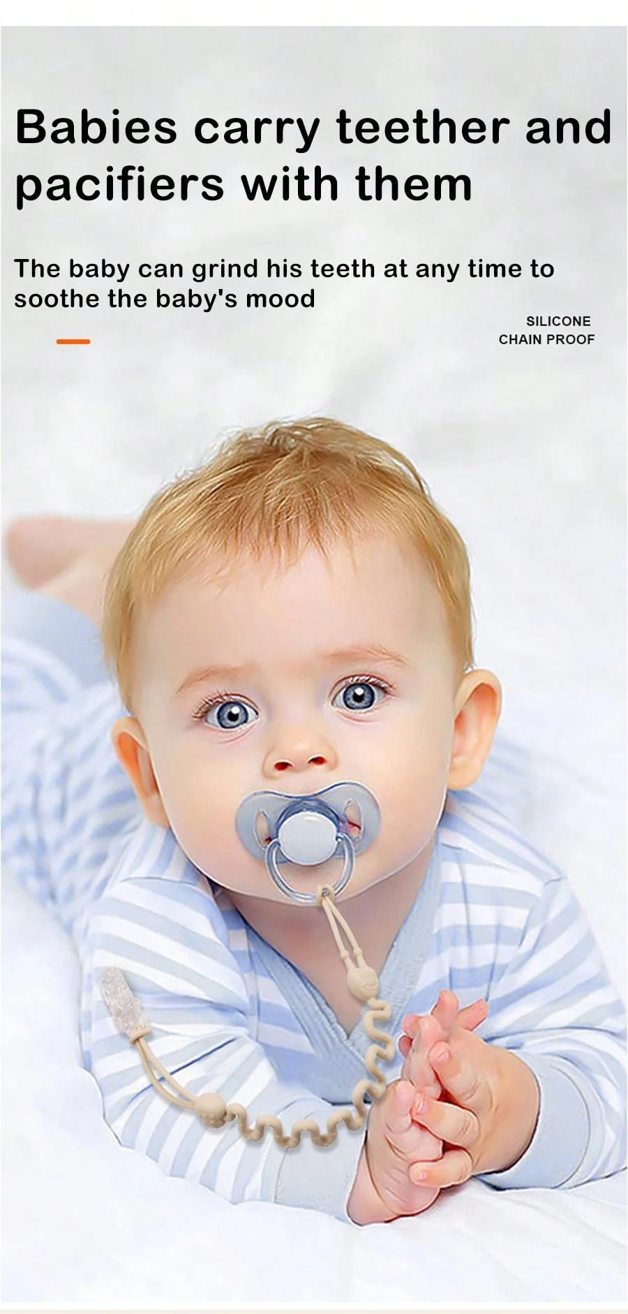 Baby Pacifier Clips Integrated silicone baby pacifier chain Teether Teething Toys Dummy Clip Holder Chain Clip Baby Gift