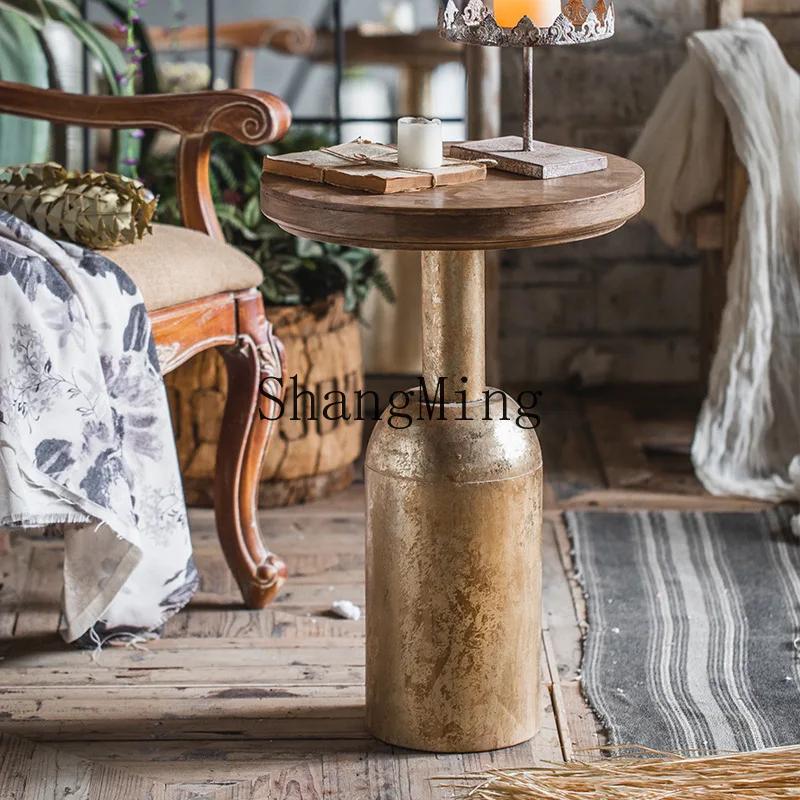 

SM casual wrought iron small coffee table to negotiate personalized small round table small household round sofa side table