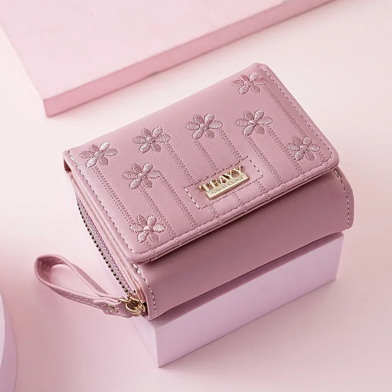 Small Women's Wallet Solid Short Pu Leather Female Wallets Hasp Coin Purse Card Holders for Girls Student 2025 Clutch Money Bag